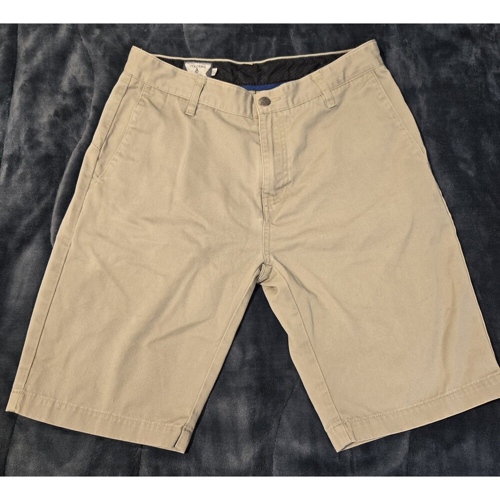 Volcom Corpo Class Men's Casual Flat Front Shorts, Size 30 Tan